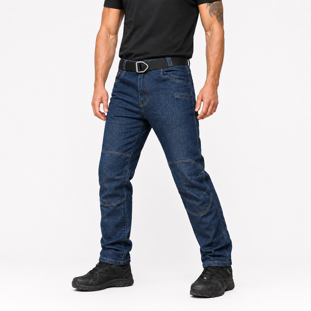 Men’s All-Season Tactical Denim Pants – Multi Pocket & Flexible Fit