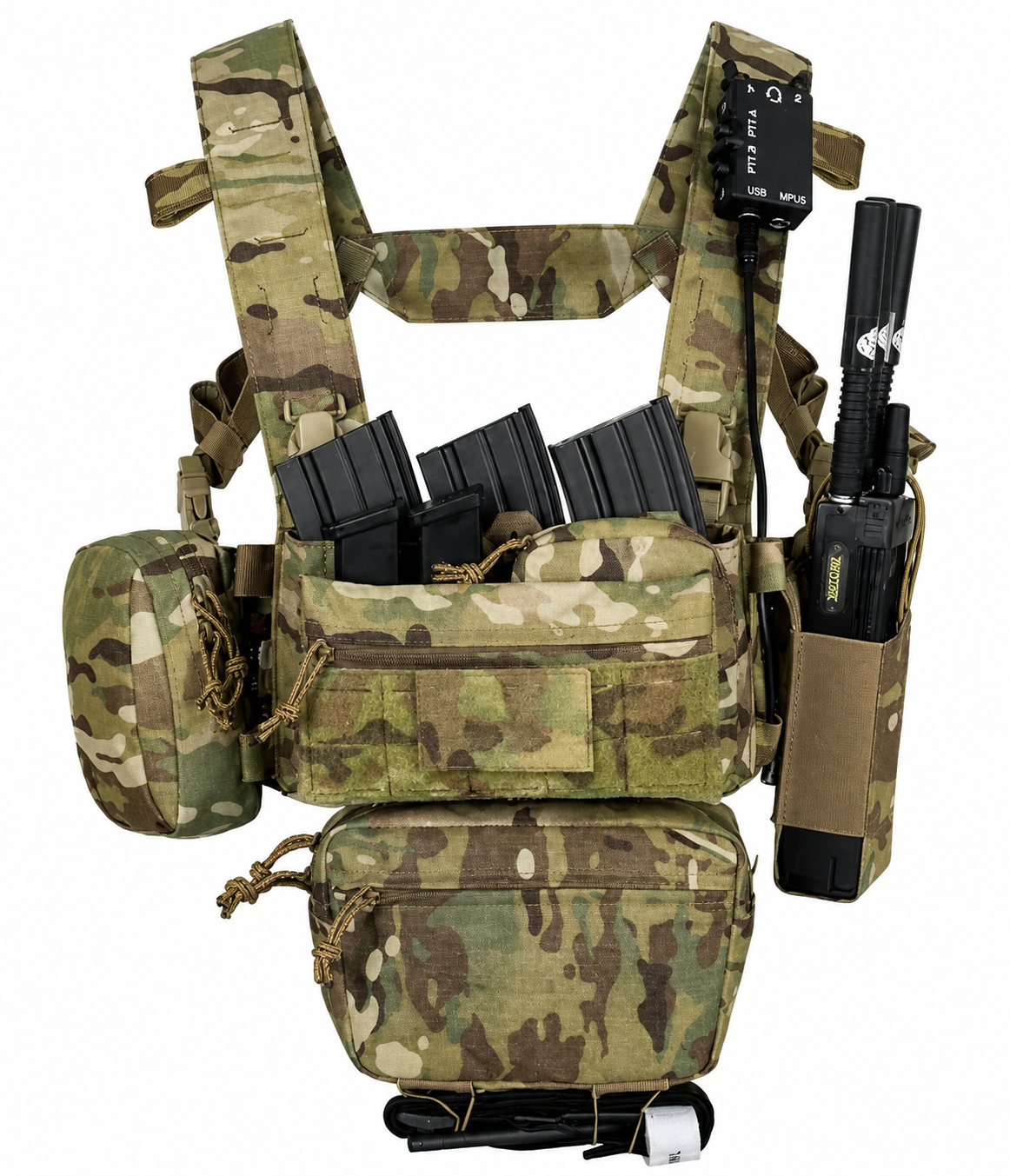 Modular Tactical Chest Rig – Multi Pouch Combat Loadout System
