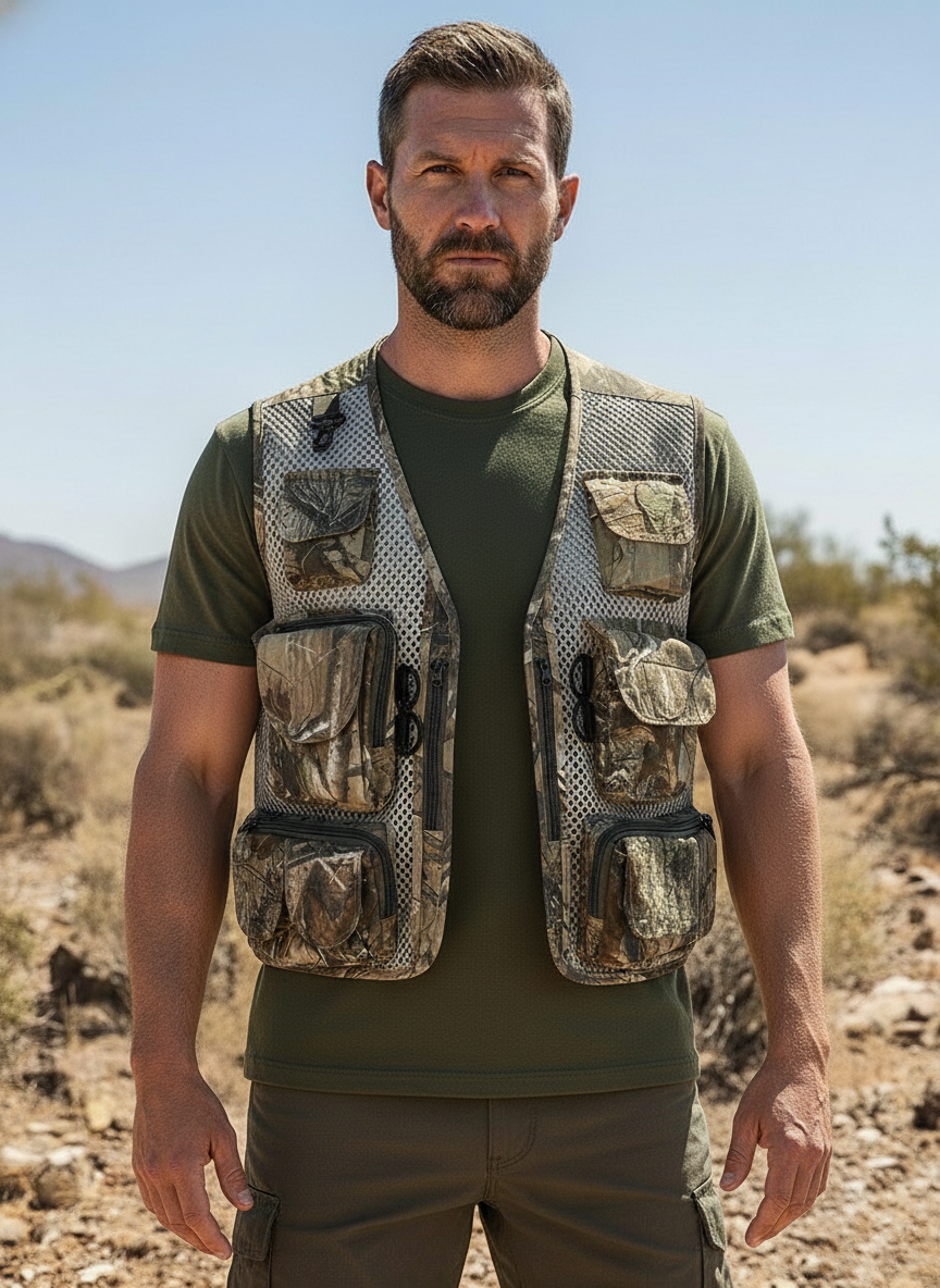 Tactical Outdoor Utility Vest – Multi-Pocket Mesh