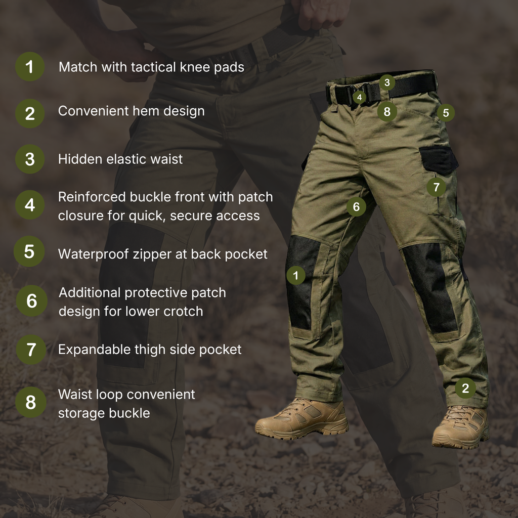 Men's Tactical Cargo Pants- Waterproof Ripstop Cargo Pants