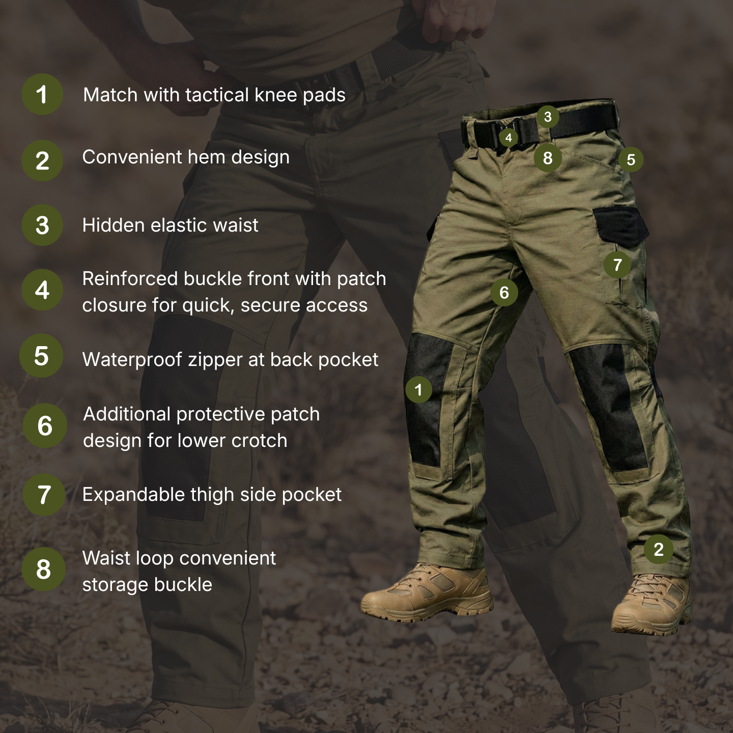 Men's Tactical Cargo Pants- Waterproof Ripstop Cargo Pants