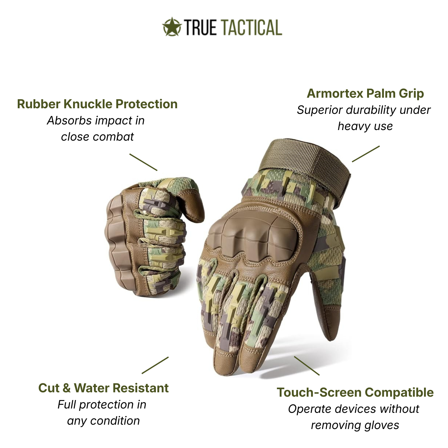 Men's Full Finger Combat Gloves - Indestructible Tactical 2.0 Gloves