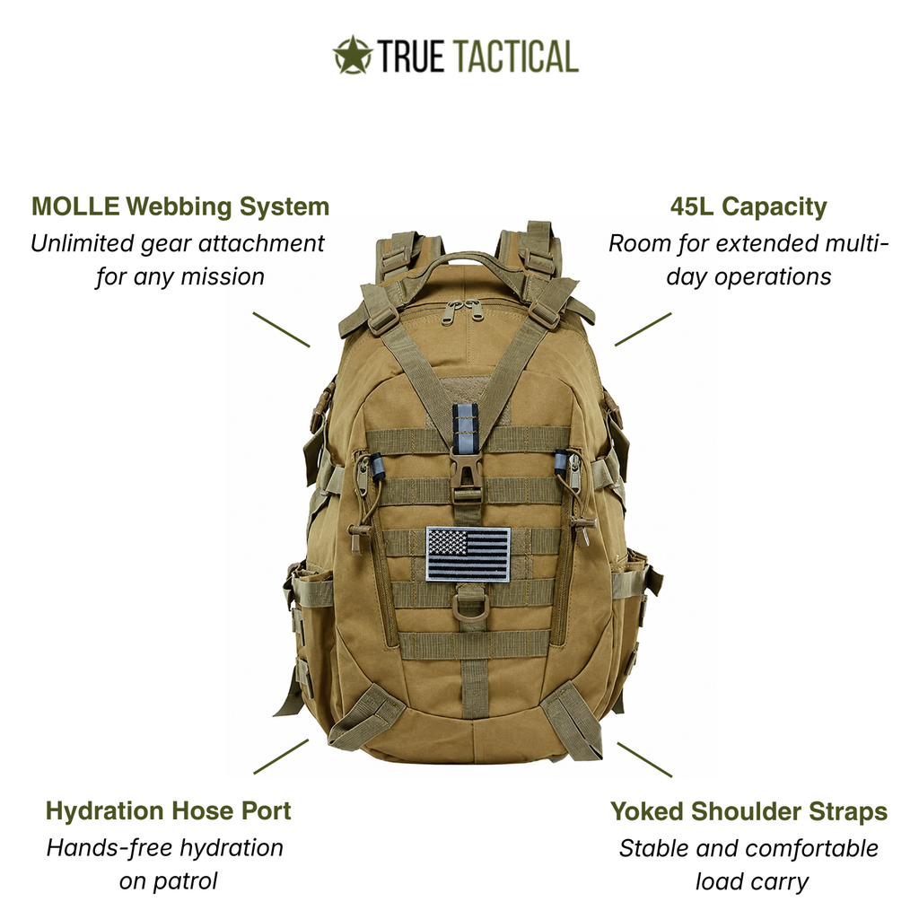 45L Military Hiking Pack- TWS Outdoor Assault Tactical Backpack