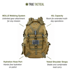 45L Military Hiking Pack- TWS Outdoor Assault Tactical Backpack
