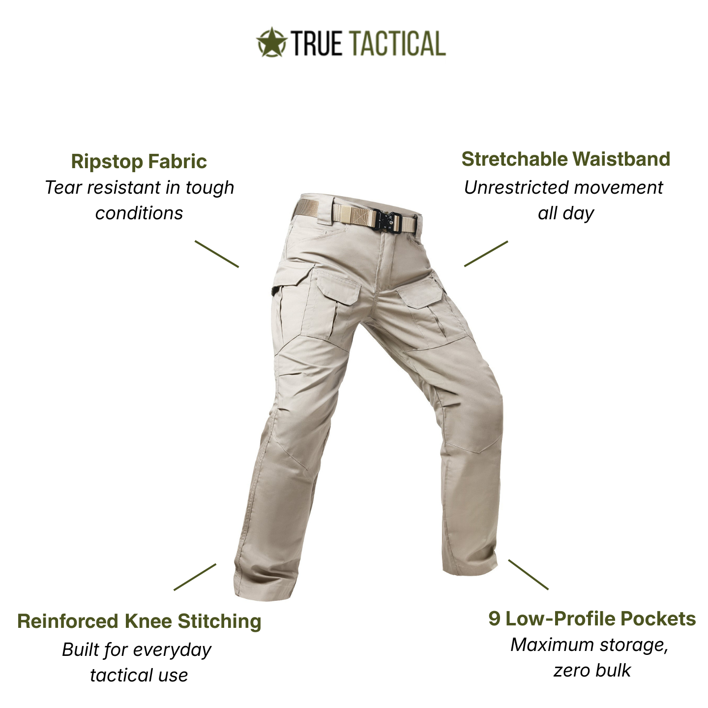 Men's Ripstop Cargo Pants- Archon IX8 Waterproof Tactical Pants