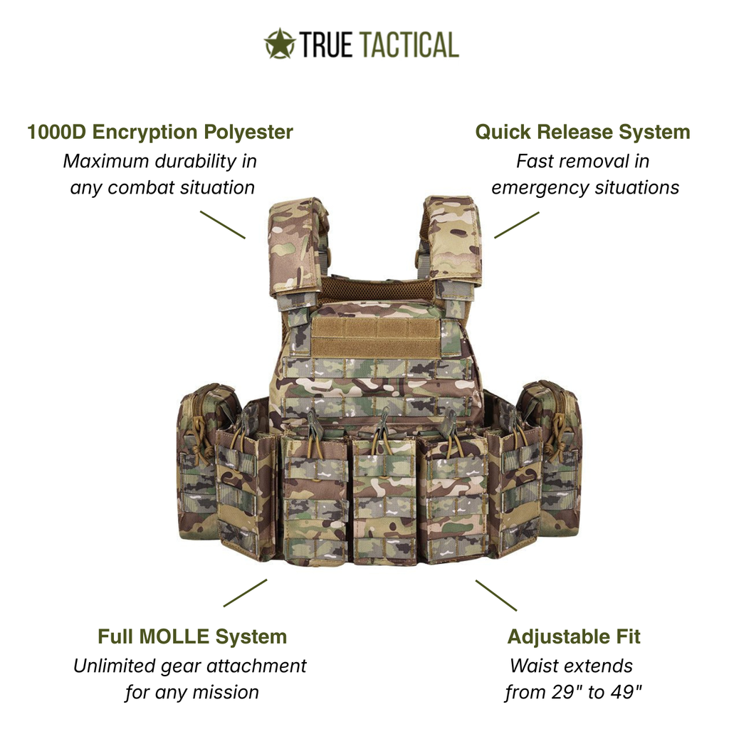 Quick Release Tactical Vest – MOLLE Plate Carrier