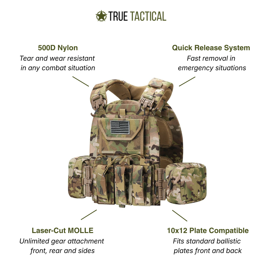 All Mission Quick Release Assault Tactical Vest – MOLLE Plate Carrier