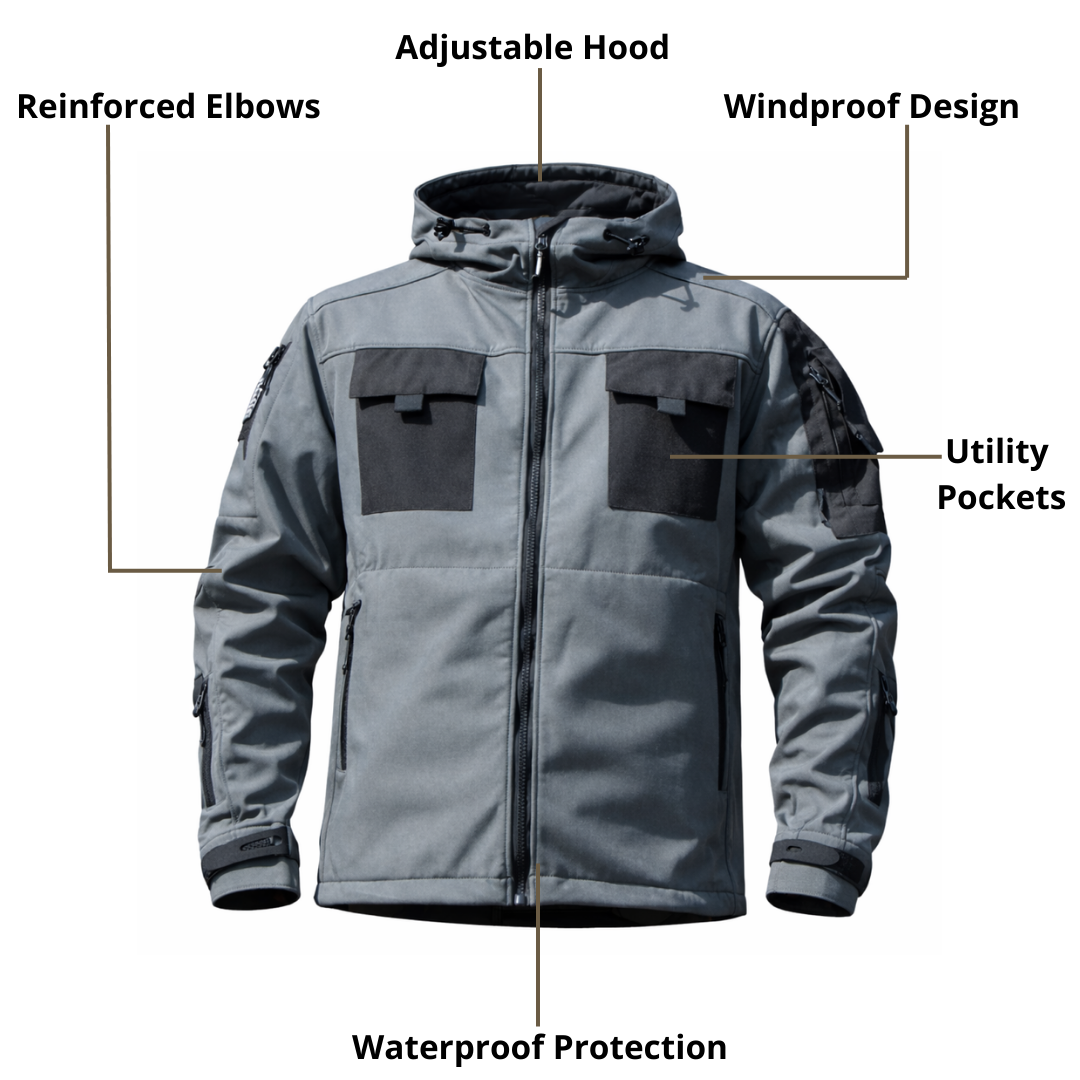 Men’s 5-in-1 Waterproof Tactical Jacket – Modular Design & Weather Protection