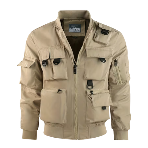 Men’s Casual Tactical Jacket – Stand Collar, Lightweight & Functional