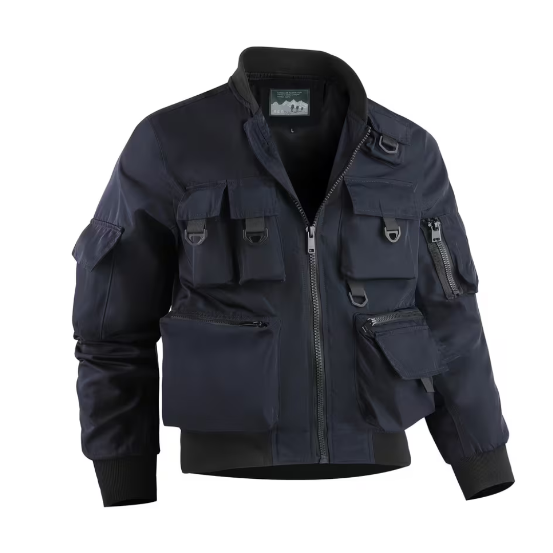 Men’s Casual Tactical Jacket – Stand Collar, Lightweight & Functional