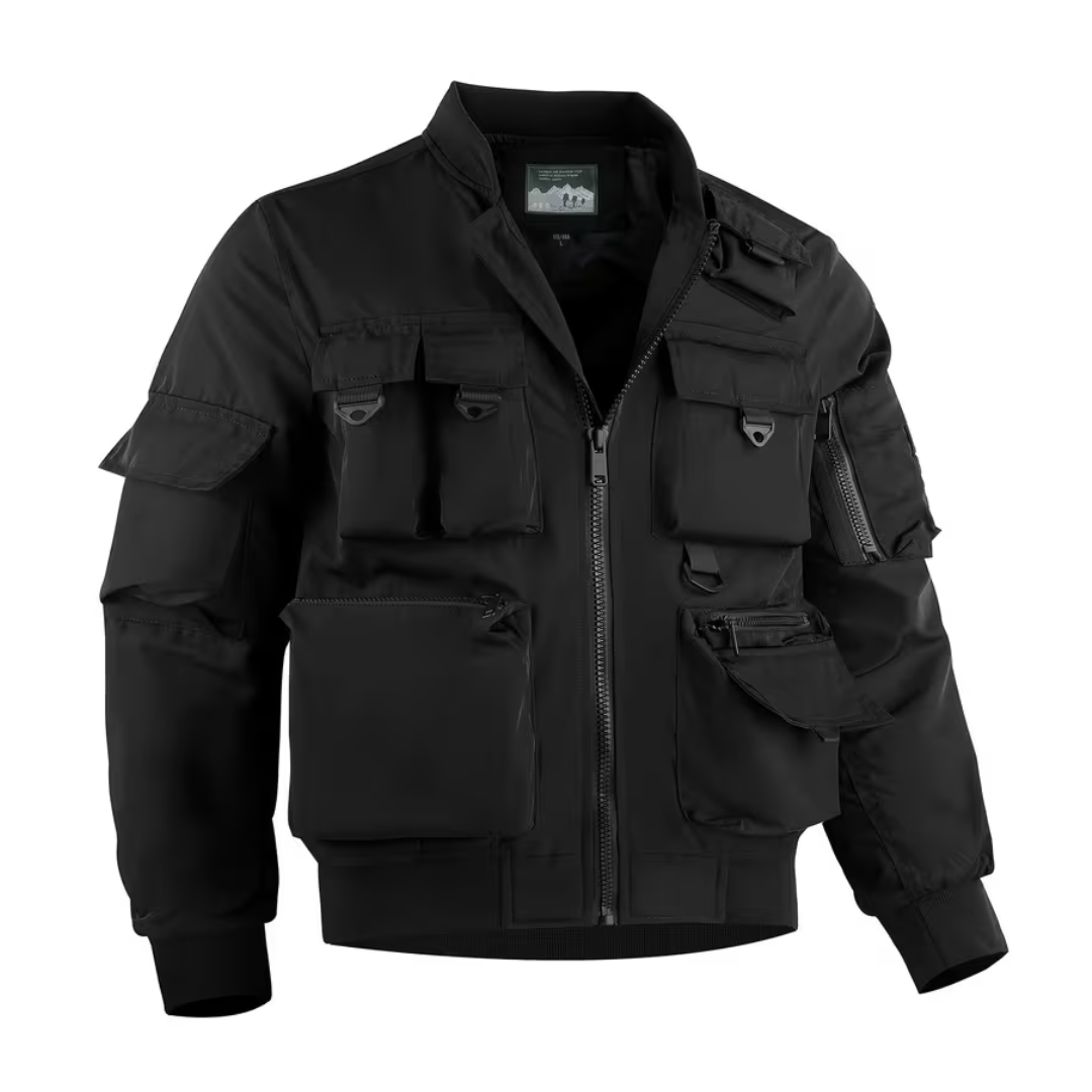Men’s Casual Tactical Jacket – Stand Collar, Lightweight & Functional