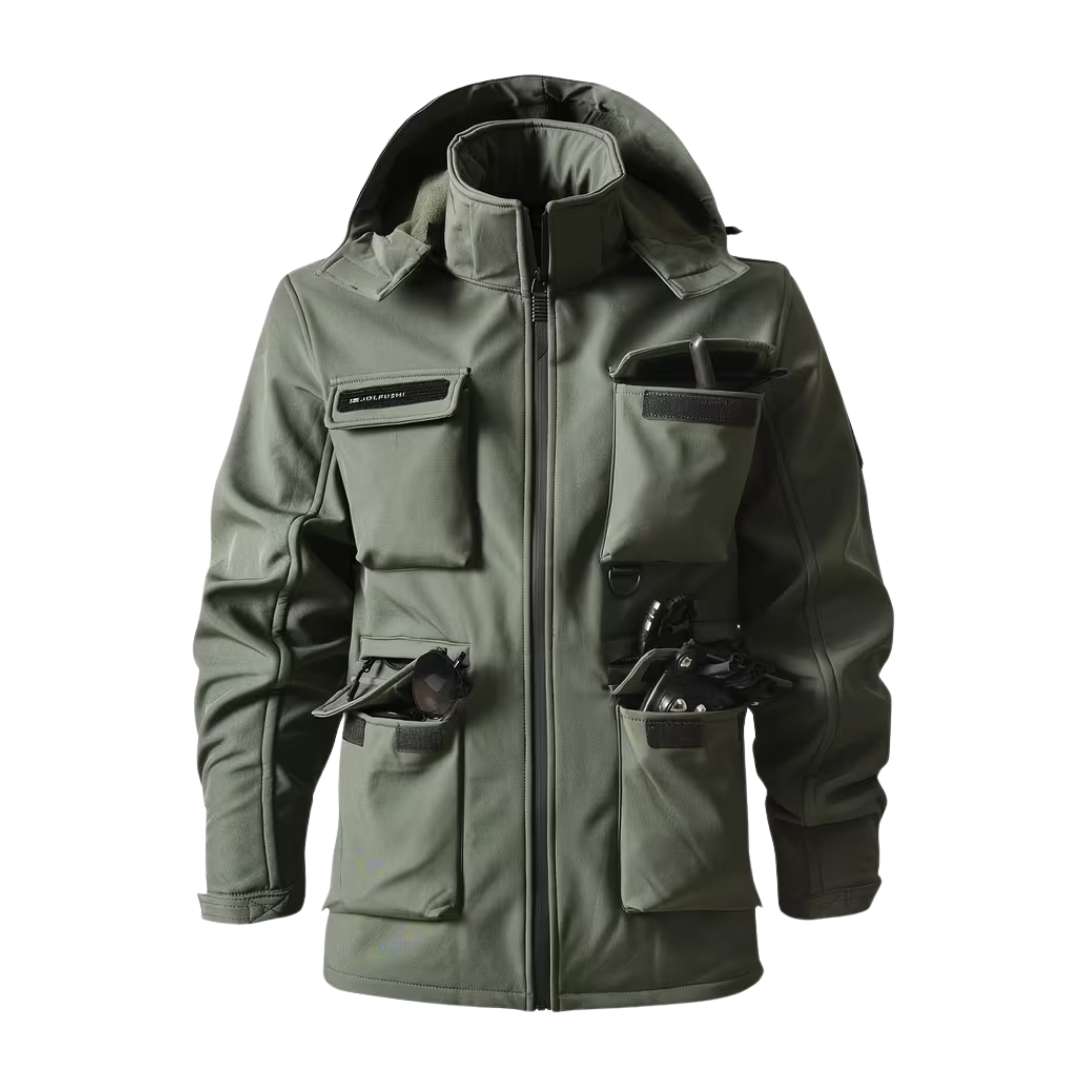 Men’s Hooded Utility Jacket – Tactical Design, Multi-Pocket Build & Cold-Season Performance