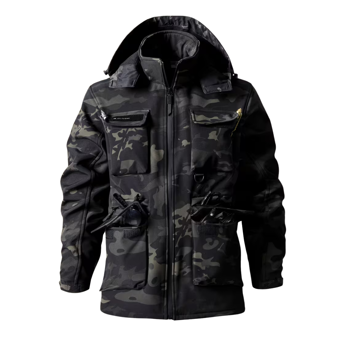 Men’s Hooded Utility Jacket – Tactical Design, Multi-Pocket Build & Cold-Season Performance