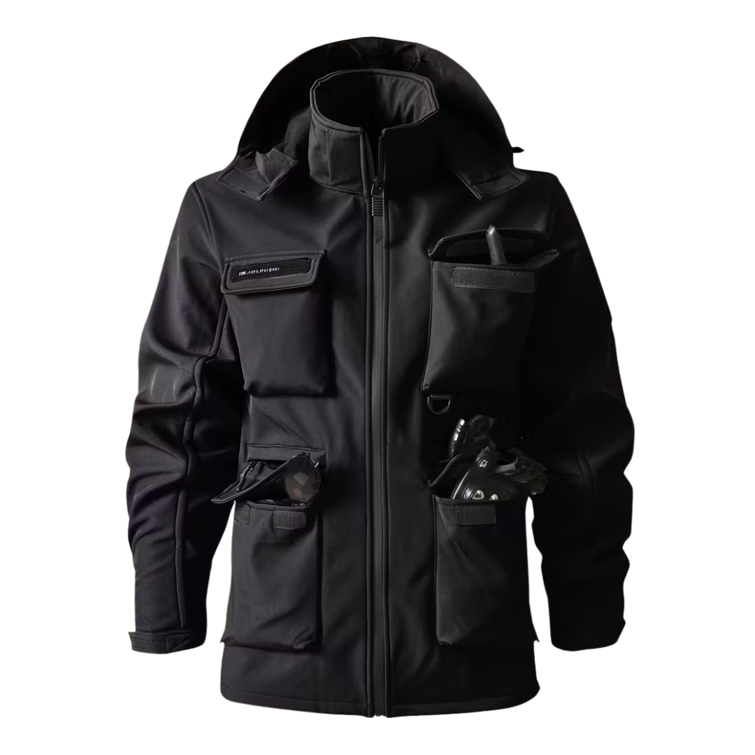 Men’s Hooded Utility Jacket – Tactical Design, Multi-Pocket Build & Cold-Season Performance