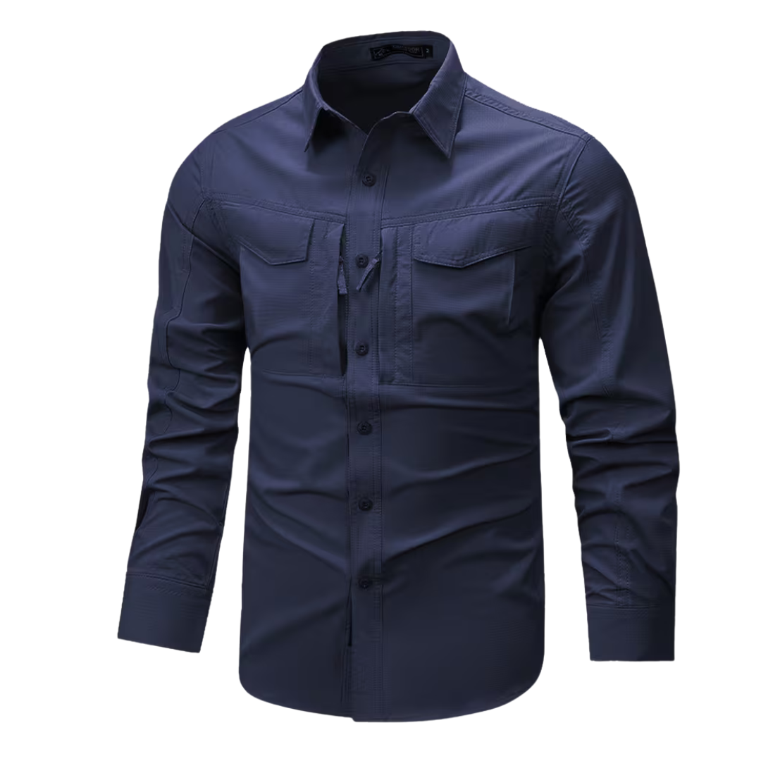 Men’s Tactical Casual Long-Sleeve Shirt – Structured Fit & Everyday Performance