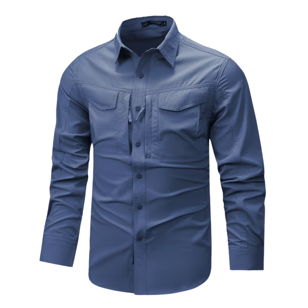 Men’s Tactical Casual Long-Sleeve Shirt – Structured Fit & Everyday Performance
