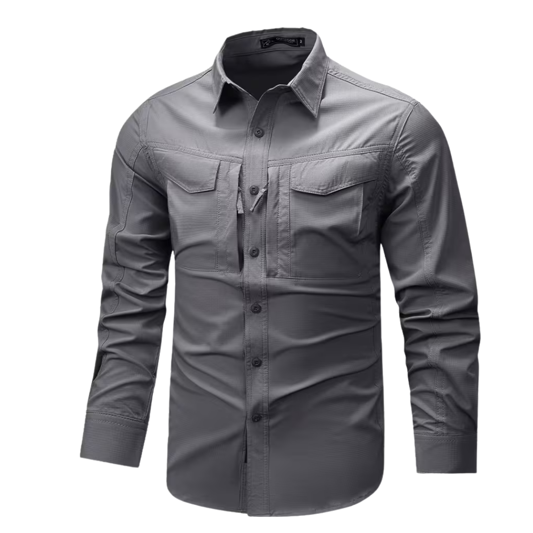 Men’s Tactical Casual Long-Sleeve Shirt – Structured Fit & Everyday Performance