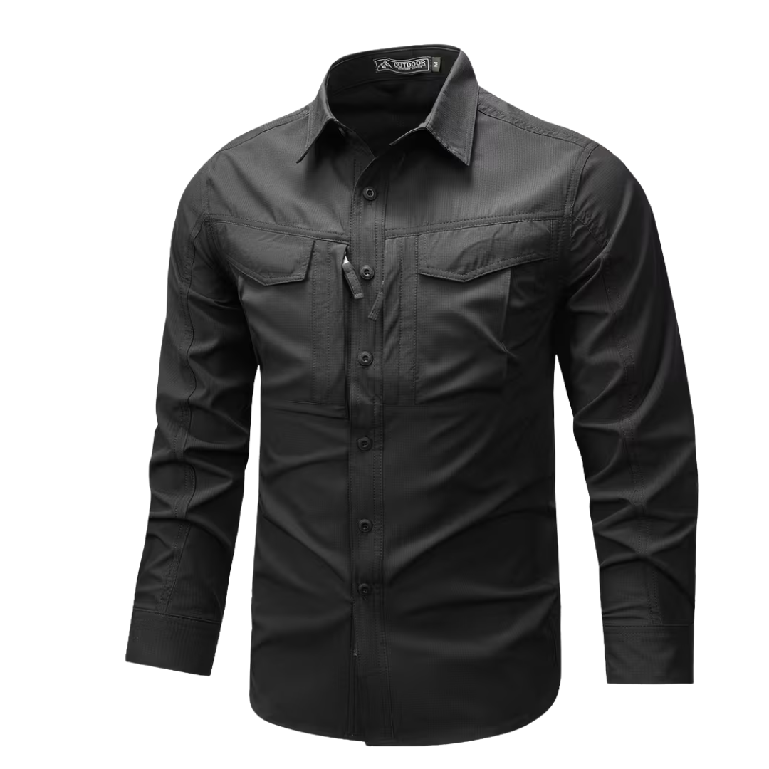 Men’s Tactical Casual Long-Sleeve Shirt – Structured Fit & Everyday Performance