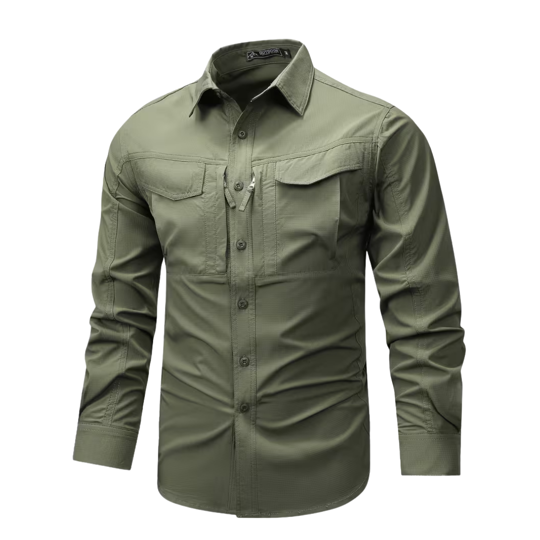 Men’s Tactical Casual Long-Sleeve Shirt – Structured Fit & Everyday Performance