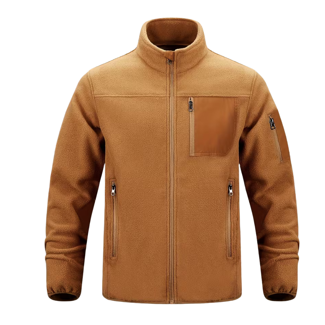 Men’s Tactical Fleece Jacket – Stand Collar, Soft Stretch & Everyday Performance