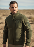 Men’s Tactical Fleece Jacket – Stand Collar, Soft Stretch & Everyday Performance