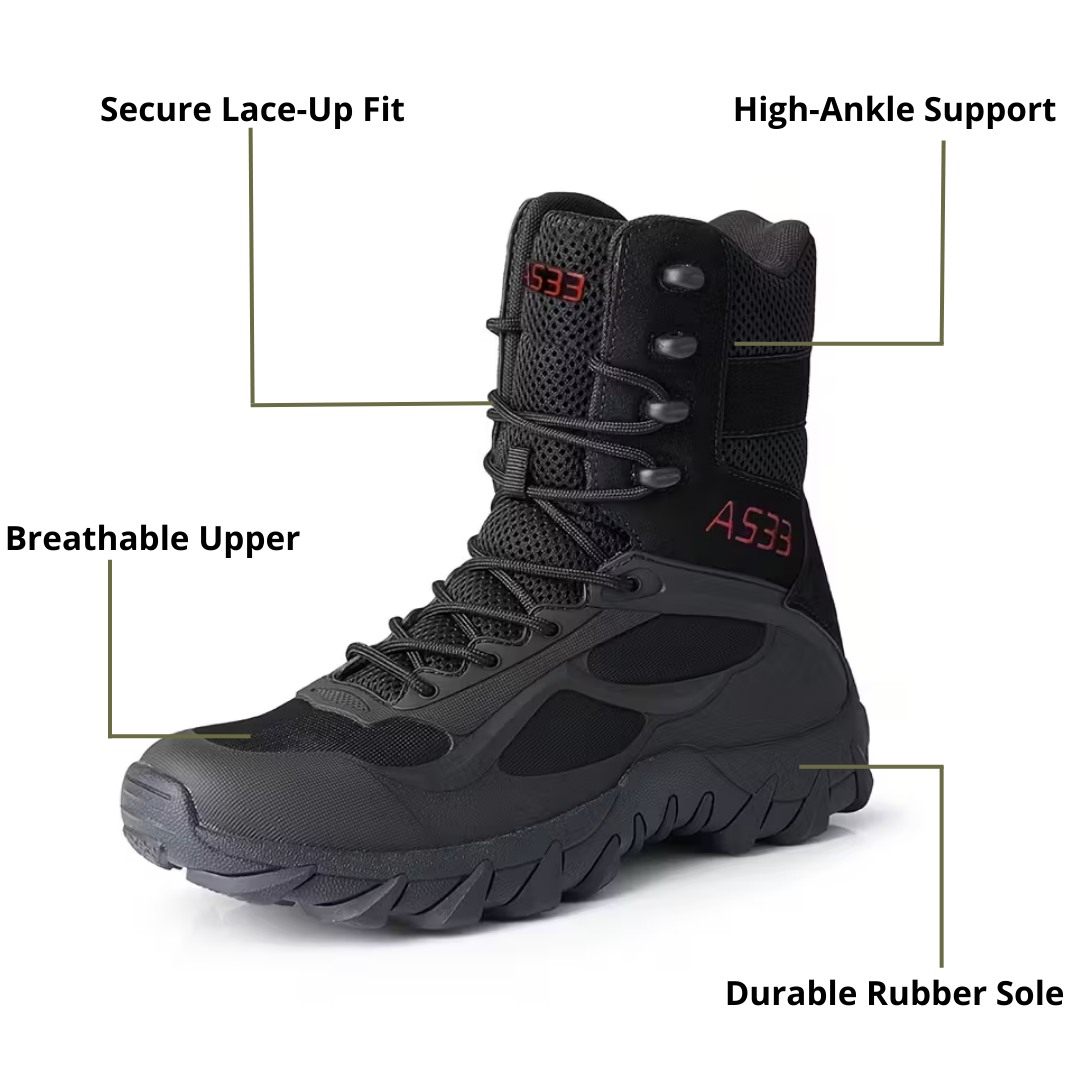 Men’s Tactical High-Ankle Boots – Waterproof, Rugged Grip & All-Season Performance