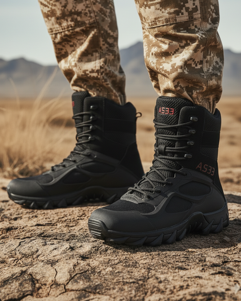 Men’s Tactical High-Ankle Boots – Waterproof & Zipper Closure