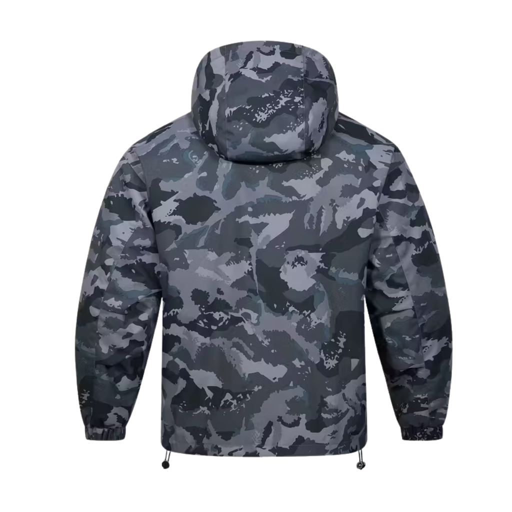 Men’s Tactical Hooded Jacket – Lightweight, Loose Fit & Geometric Camouflage
