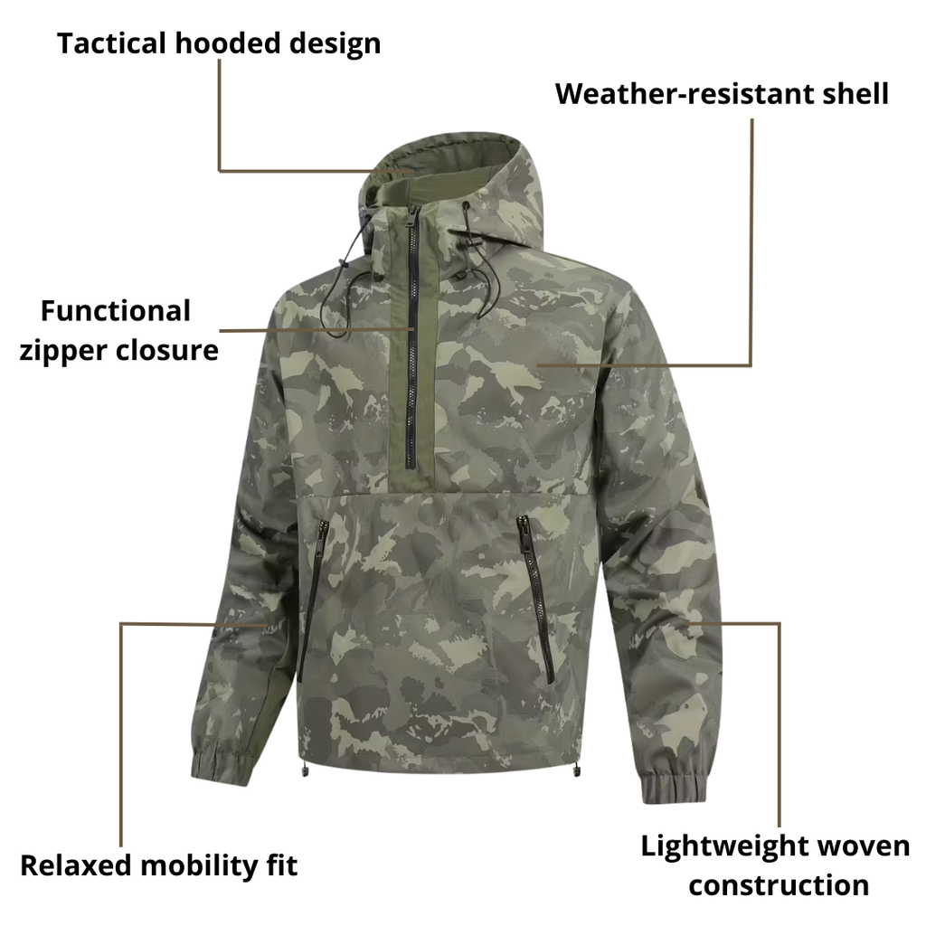 Men’s Tactical Hooded Jacket – Weather-Resistant Shell & Functional Design