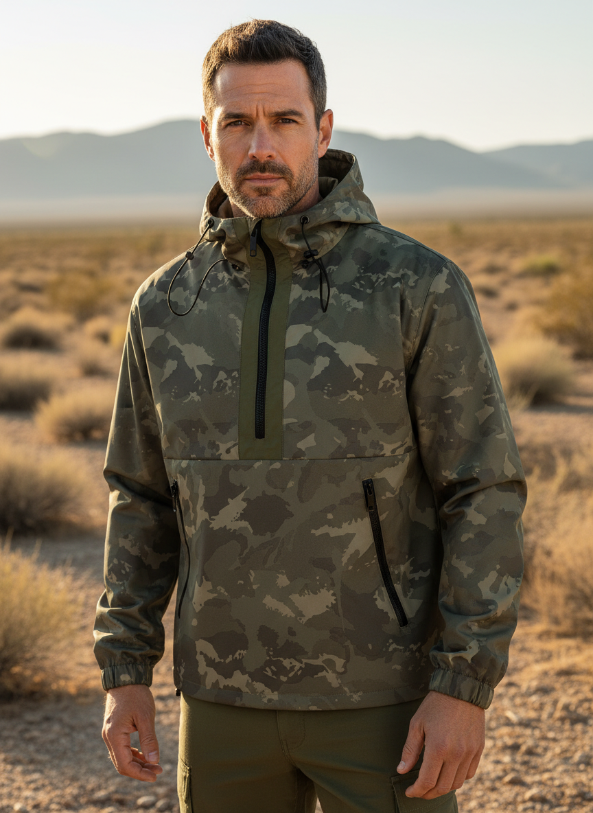 Men’s Tactical Hooded Jacket – Weather-Resistant Shell & Functional Design