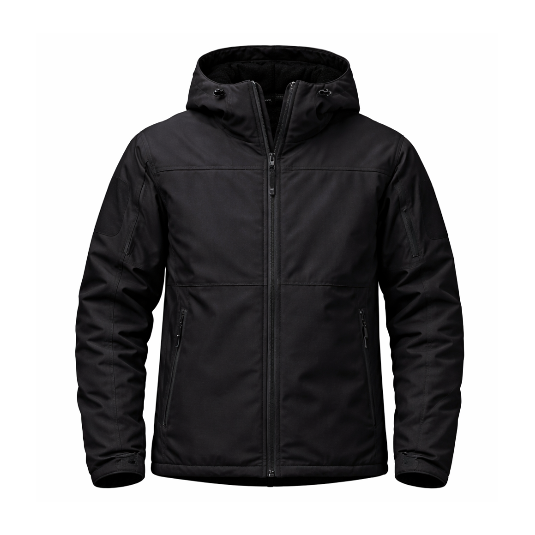 Men’s Tactical Insulated Utility Jacket with Hood & Multi-Pocket Design