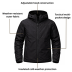 Men’s Tactical Insulated Utility Jacket with Hood & Multi-Pocket Design