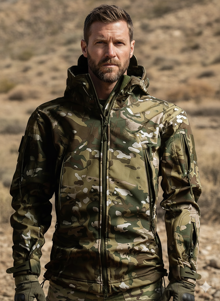 Men's Tactical Jacket - Fleece-Lined - Camouflage
