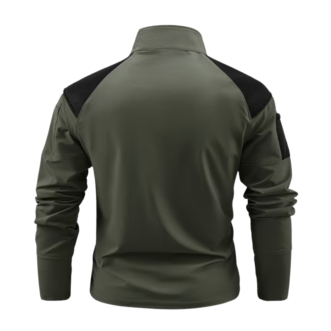 Men’s Tactical Stand Collar Long-Sleeve Top – Ergonomic Fit & Performance Comfort