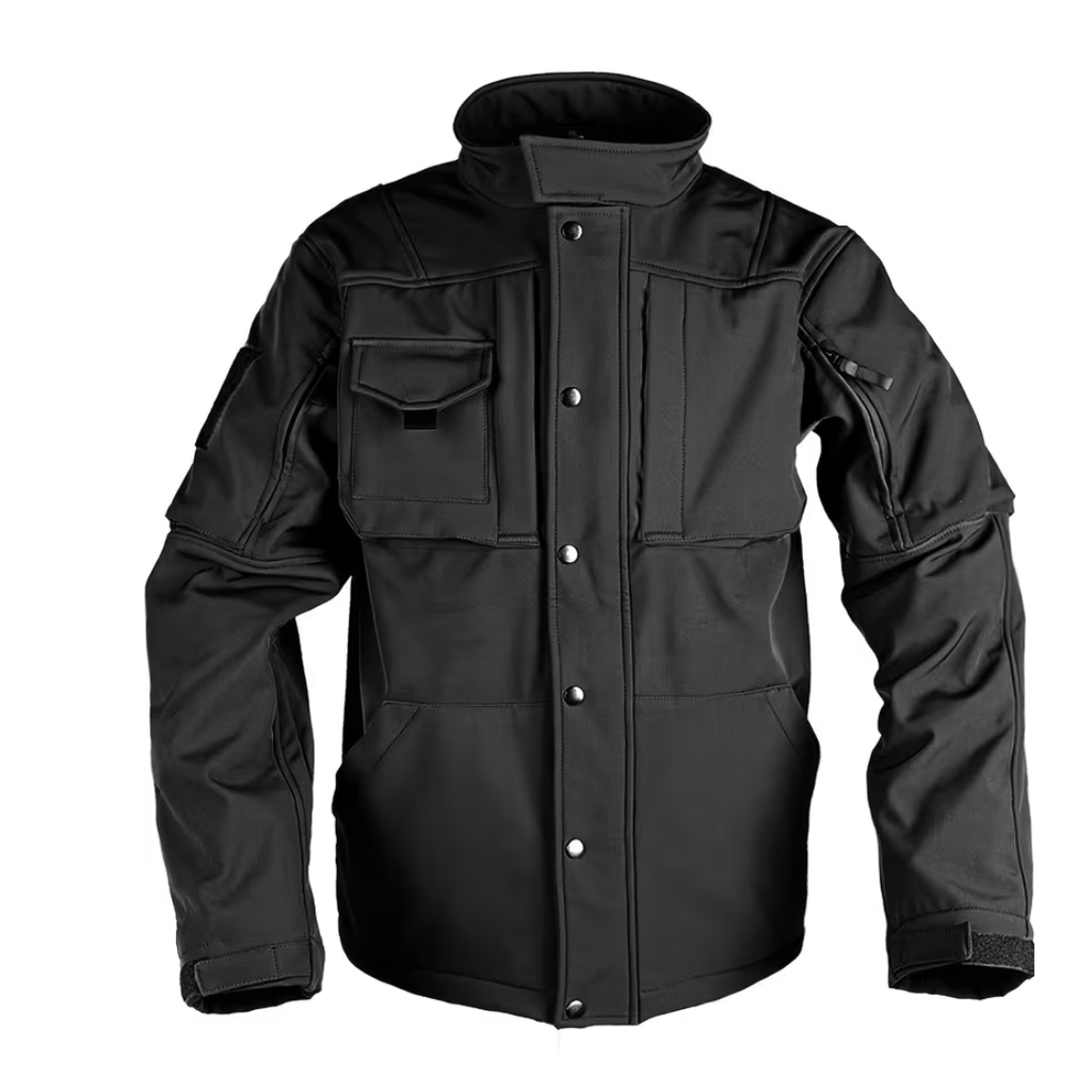 Men’s Tactical Utility Jacket – Stand Collar, Color-Block Panels & All-Season Performance