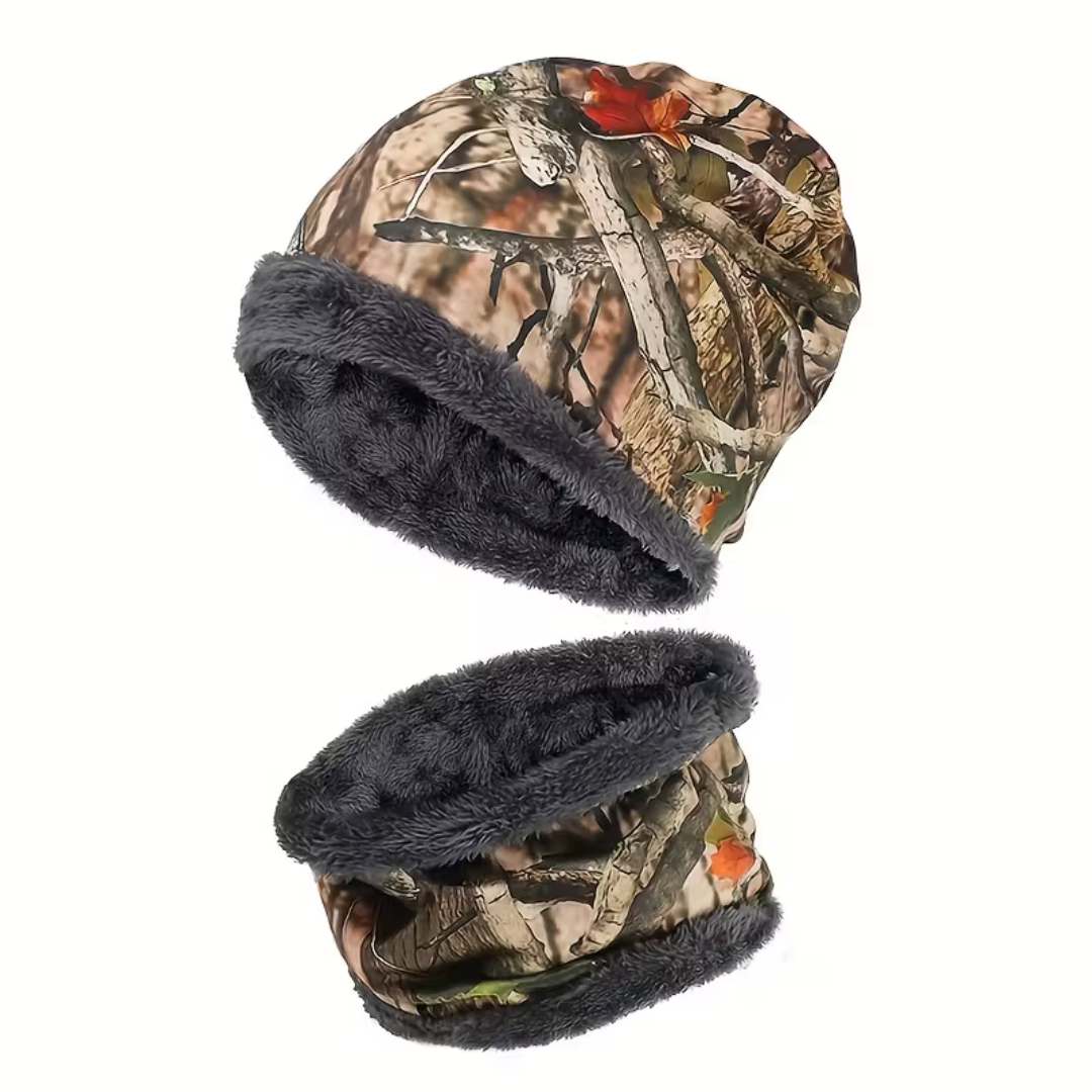 Men’s Tactical Winter Beanie & Neck Warmer Set – Insulated Warmth & Camo Design