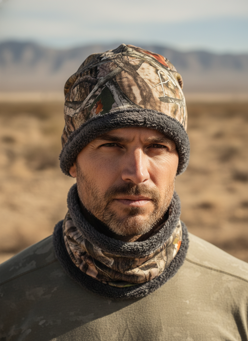 Men’s Tactical Winter Beanie & Neck Warmer Set – Insulated Warmth & Camo Design