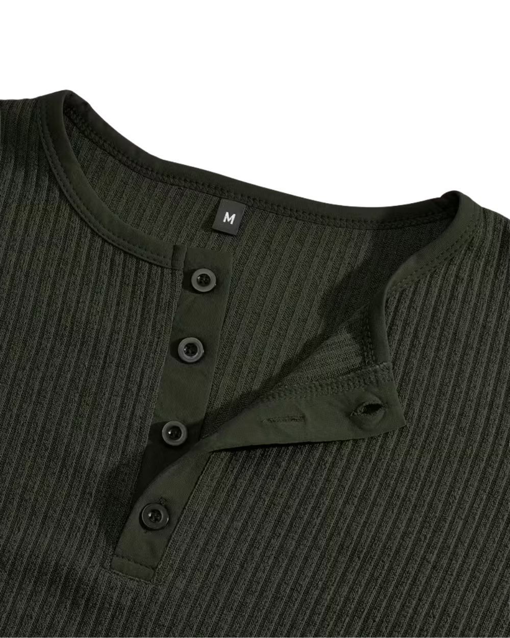 Men’s Henley Long-Sleeve Shirt – Ribbed Texture & Everyday Versatility