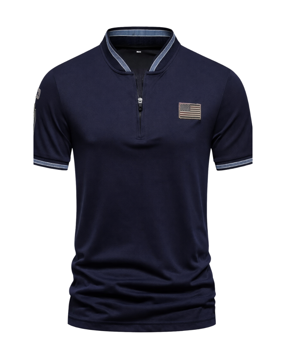 Men’s Casual Zip Polo Shirt – Stand Collar & Short-Sleeve Summer Wear