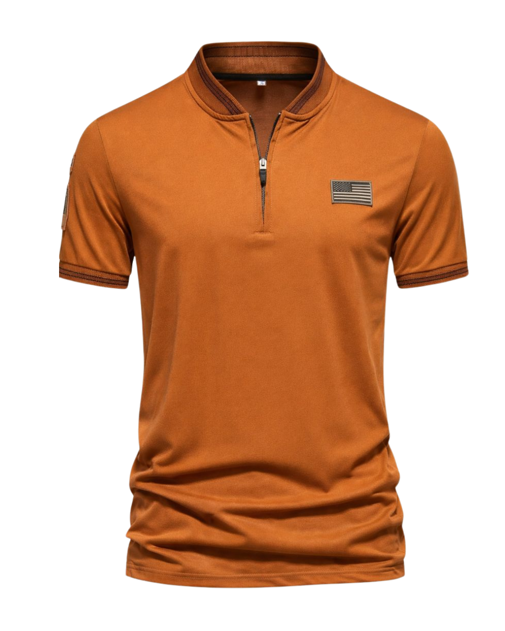 Men’s Casual Zip Polo Shirt – Stand Collar & Short-Sleeve Summer Wear