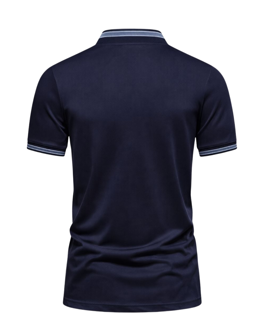 Men’s Casual Zip Polo Shirt – Stand Collar & Short-Sleeve Summer Wear