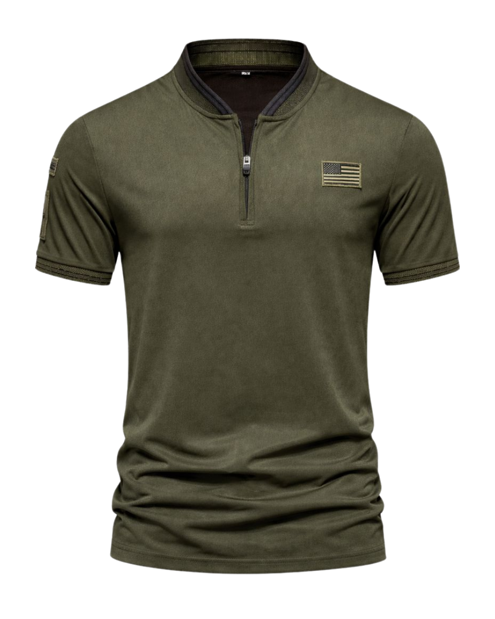 Men’s Casual Zip Polo Shirt – Stand Collar & Short-Sleeve Summer Wear