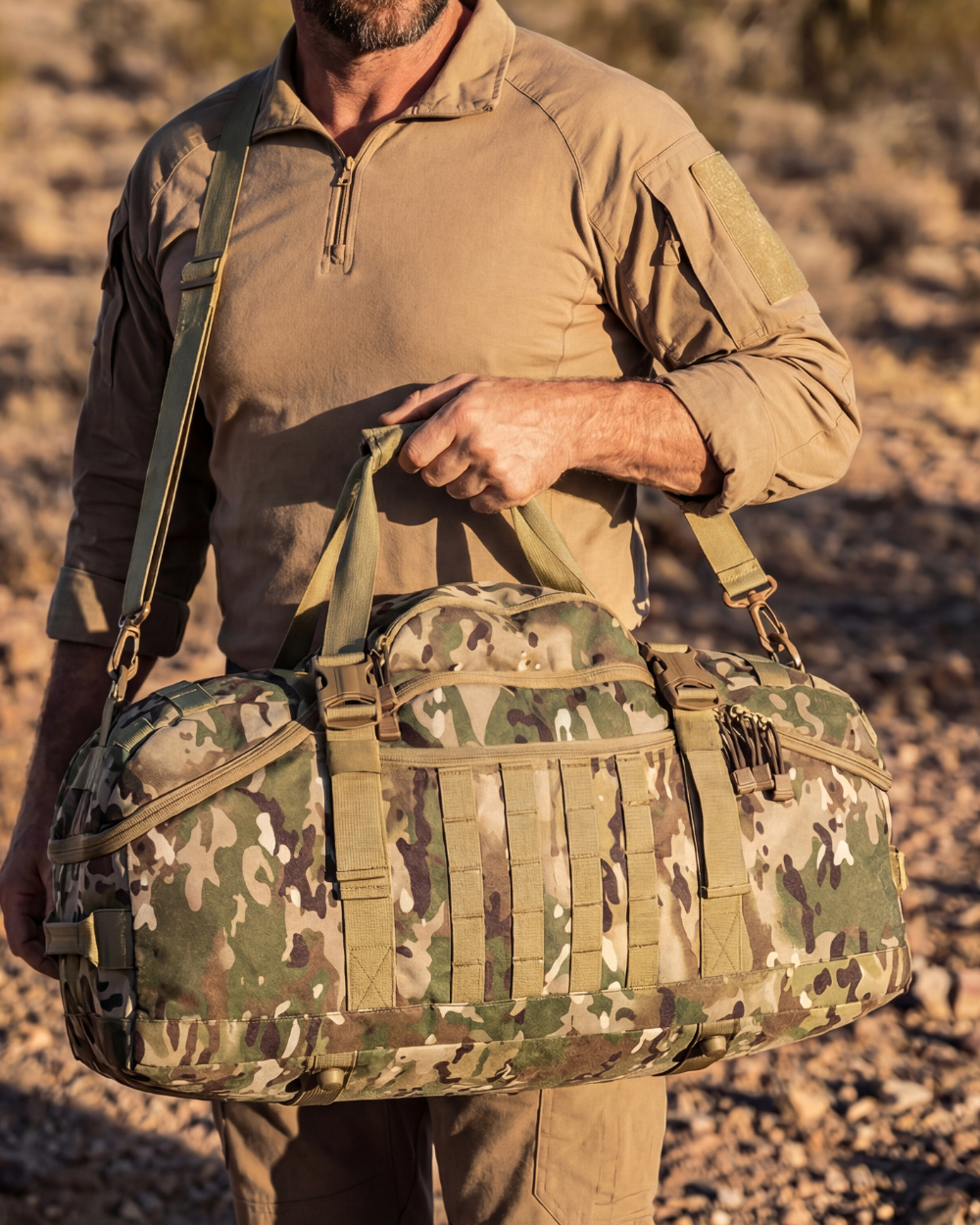 Tactical Outdoor Duffel Backpack – MOLLE Travel & Camping Gear Bag