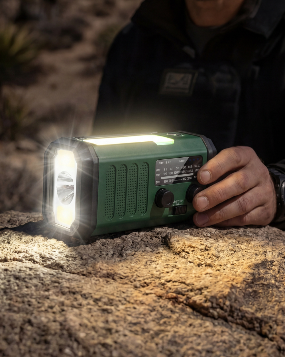 Emergency Crank Radio – Solar Power & LED Flashlight with USB + SOS