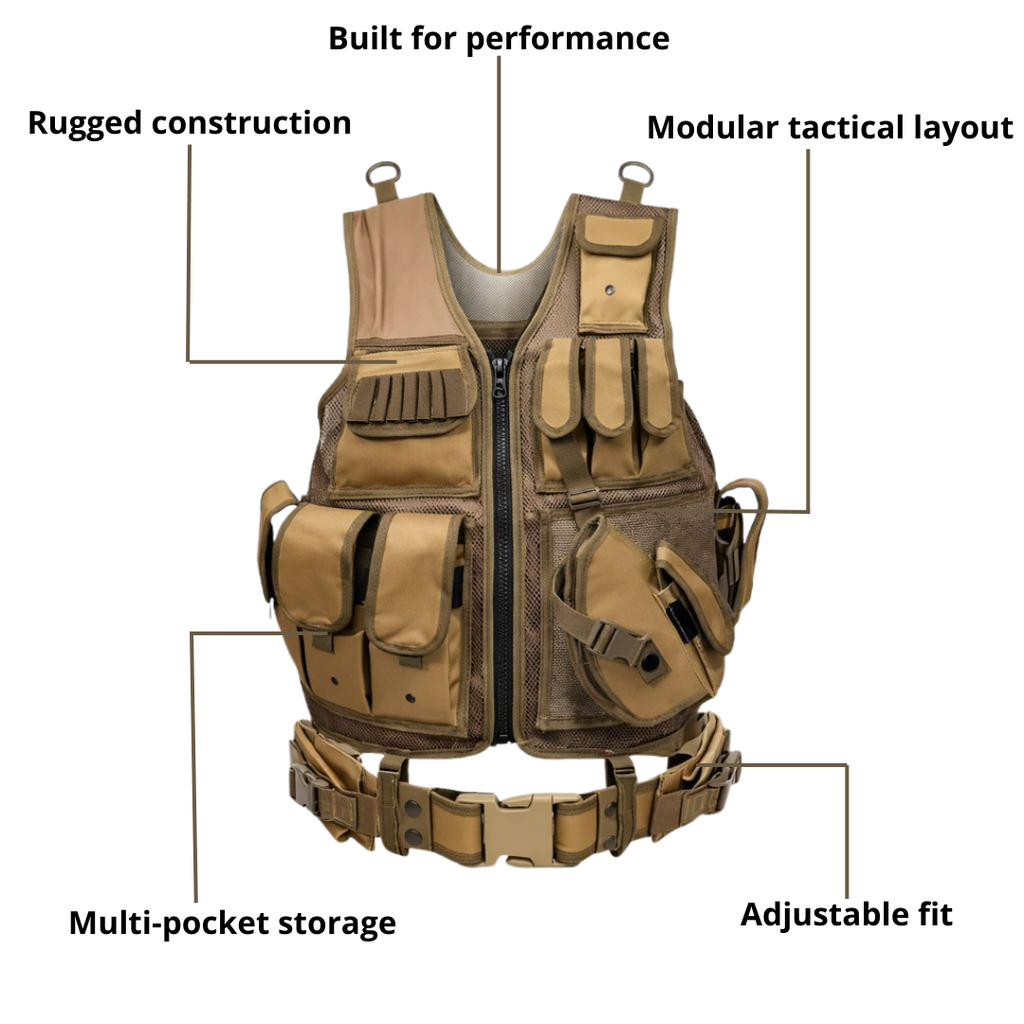 Men’s Tactical Utility Vest – Modular Load-Carrying