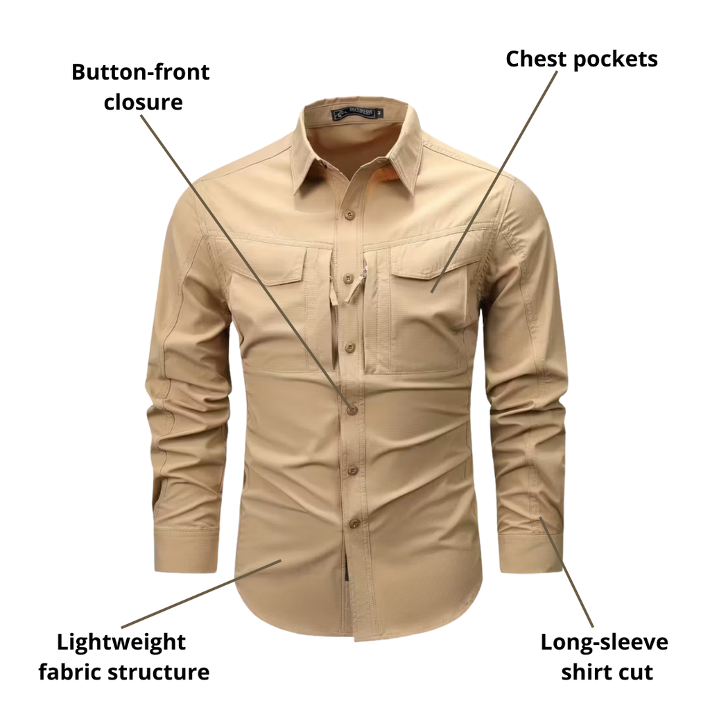 Men’s Tactical Shirt – Multi-Pocket Utility & Quick-Dry Performance