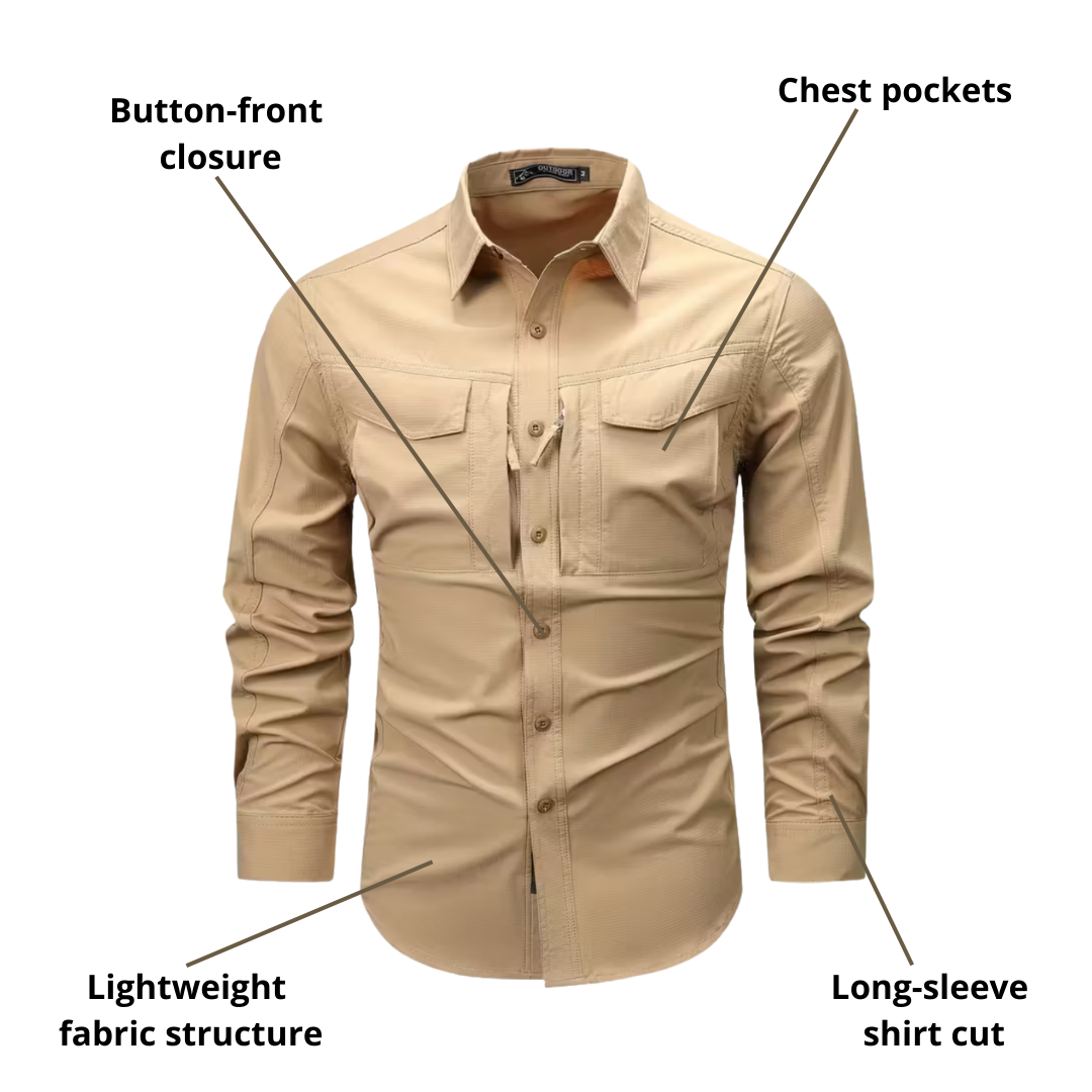 Men’s Outdoor Tactical Shirt – Multi-Pocket Utility & Quick-Dry Performance