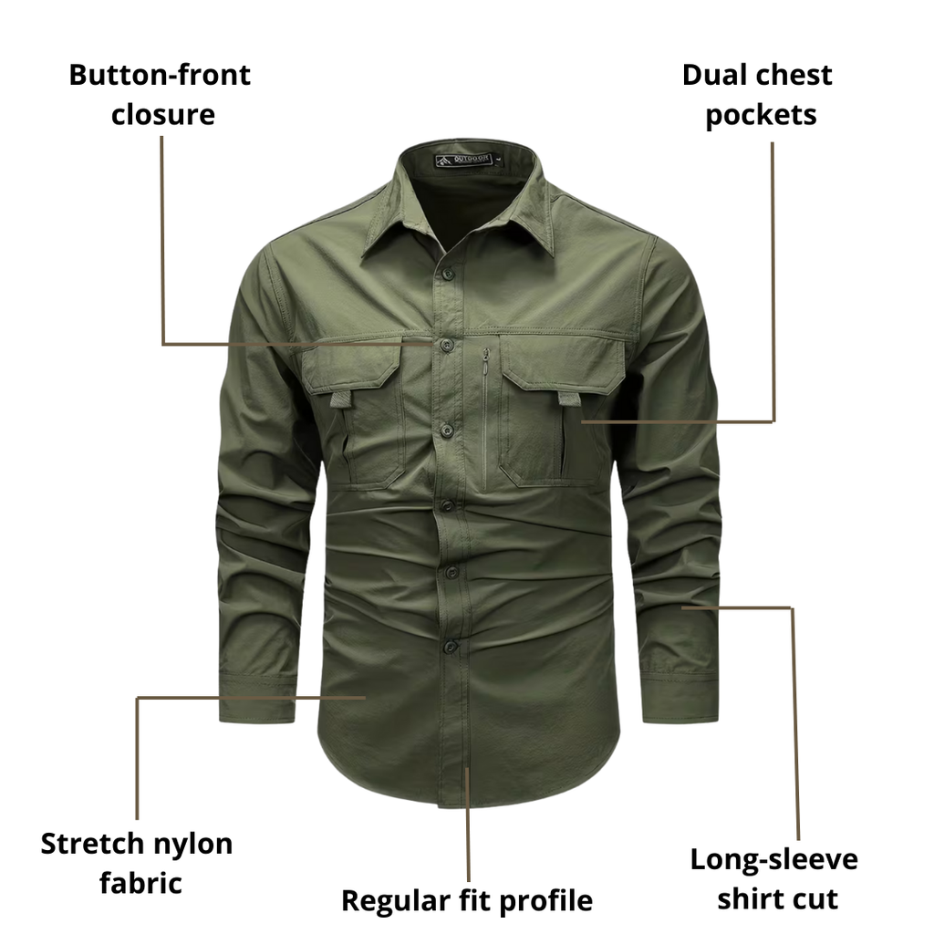 Men’s Tactical Stretch Shirt – Utility Pockets & Flexible Fit