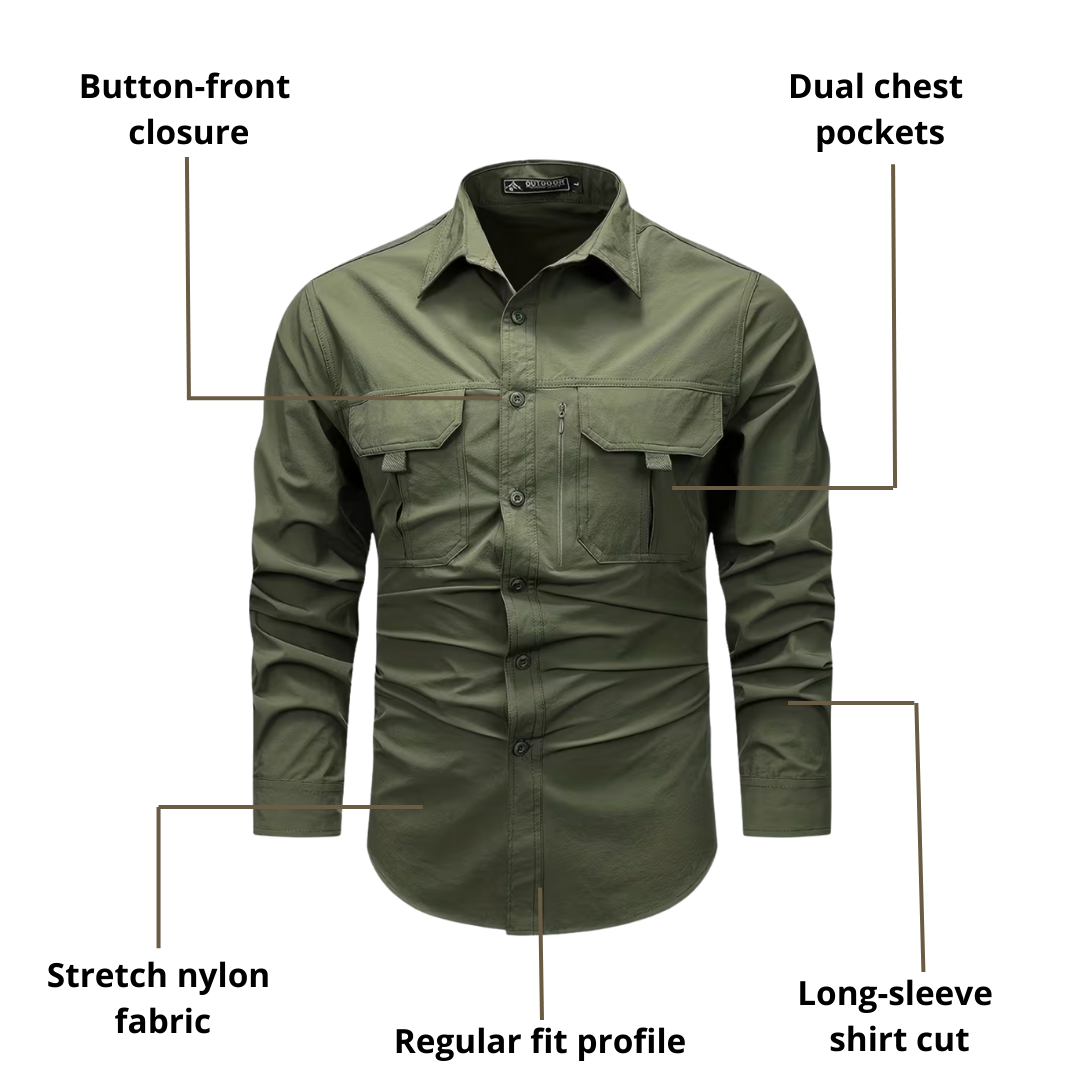 Men’s Tactical Stretch Shirt – Utility Pockets & Flexible Fit