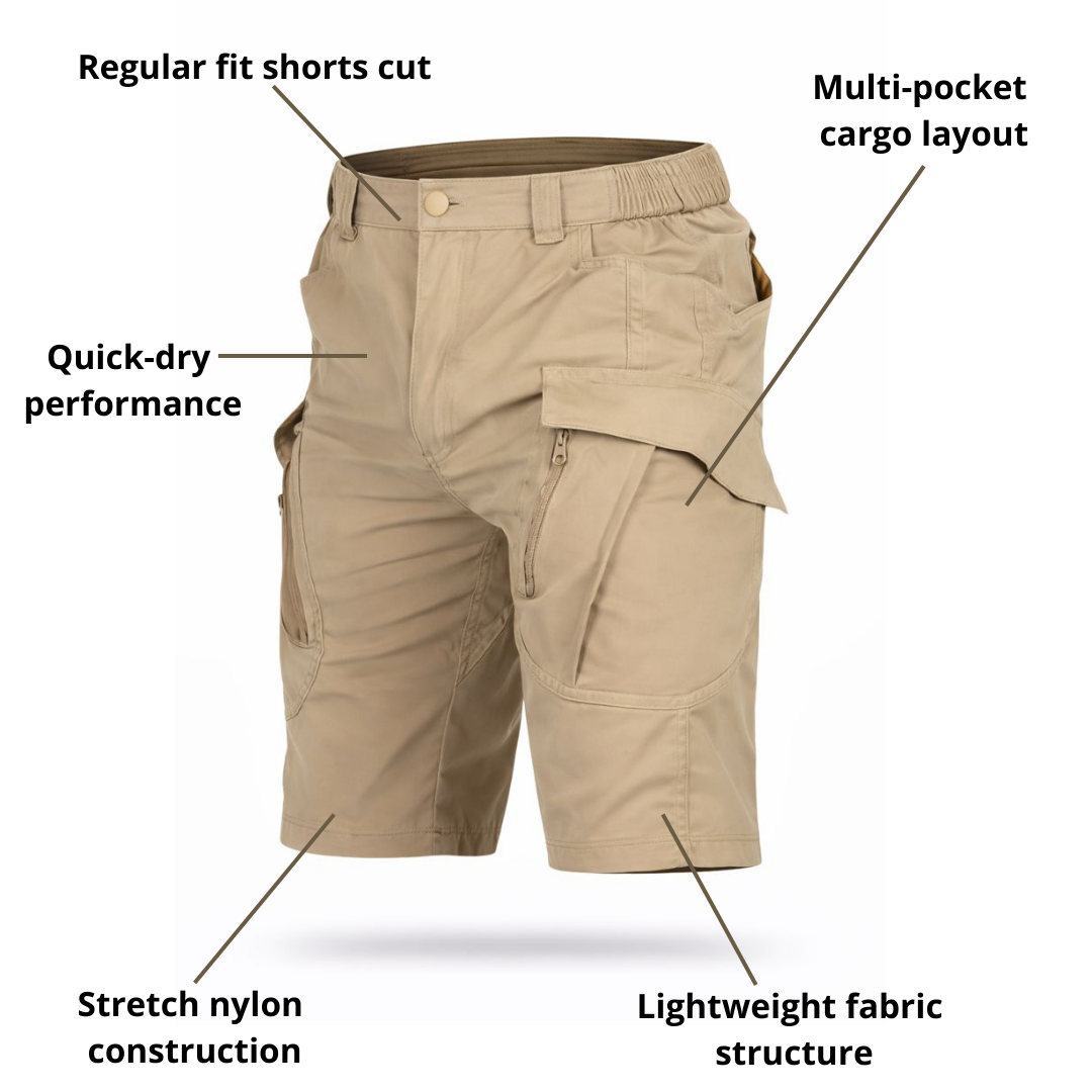 Men’s Tactical Utility Shorts – Lightweight Quick-Dry - Multi-Pocket Design
